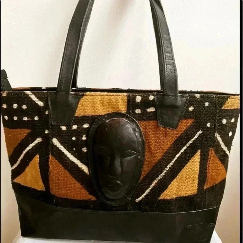 Handcrafted African leather satchel handbag